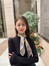 恒源祥溫柔系真絲方巾桑蠶絲絲巾女韓版百搭春秋季媽媽絲綢圍巾送禮物 福寶雨林(主圖尺寸68CM) 曬單實(shí)拍圖
