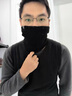 回力套頭圍脖男女秋冬保暖防寒圍巾戶(hù)外騎行防風(fēng)加絨加厚護頸脖套黑色 曬單實(shí)拍圖