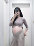 愛(ài)莉安娜孕婦褲子不勒肚子春秋款外穿時(shí)尚闊腿褲孕期無(wú)托腹 奶茶色 大碼【適合110-135斤】 曬單實(shí)拍圖