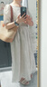 絲柏舍系帶連衣裙2024夏裝新款女裝優(yōu)雅甜美壓褶印花長裙 曬單實拍圖