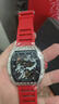 格雅（GEYA）長(cháng)城系列品牌鏤空手表男士酒桶手表自動(dòng)機械腕表 送男友 紅帶-G78129GWKR 曬單實(shí)拍圖