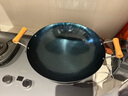 章丘鐵鍋手工鍛打鐵鍋無涂層物理不粘鍋炒鍋圓底雙耳炒菜鍋廚房好物圓融 雙耳炒鍋古法烤藍(lán) 36cm 曬單實拍圖