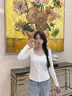 歌力諾帶胸墊打底衫女薄款內(nèi)搭歐美風(fēng)長(zhǎng)袖蕾絲外穿黑色修身顯瘦T恤上衣 珍珠白(收腰顯瘦) 輕薄 L  (110-125斤/160-170cm) 曬單實(shí)拍圖