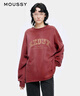 moussy 2025早秋新品美式學(xué)院風(fēng)做舊印花長(cháng)袖T恤女028IAZ90-1010 083深紅色 均碼 曬單實(shí)拍圖