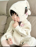 BIBK寶寶帽子冬天毛線(xiàn)帽圍巾套裝男女童加厚保暖護耳帽圍脖兩件套韓版 小球蘑菇尖頂套裝 米 曬單實(shí)拍圖