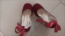 卡帝樂(lè )鱷魚(yú)（CARTELO）絕美瑪麗珍婚鞋2025新娘秀禾婚紗兩穿粗跟防水臺紅色高跟鞋女 酒紅色粗跟5厘米 37 曬單實(shí)拍圖