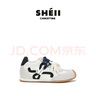 蘇茵茵7cm內(nèi)增高復(fù)古小歪頭鴛鴦鞋帶休閑德訓(xùn)鞋女透氣鞋子運(yùn)動(dòng)七夕禮物 常規(guī) 白色（7cm增高版+水染羊皮墊 37 曬單實(shí)拍圖