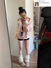韓系chic慵懶風(fēng)寬松粉白條紋開(kāi)衫連帽衛衣女秋季2025新款休閑外套 粉色【春秋薄款】 M 曬單實(shí)拍圖