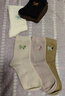 COFNI卡芙尼純棉襪子女中筒刺繡百搭潮襪春秋款白色女生ins長(cháng)筒堆堆襪 高檔禮盒裝： 6雙 曬單實(shí)拍圖