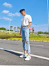 卡賓帆布鞋男鞋夏季透氣百搭小白鞋男士運動(dòng)休閑鞋新品低幫鞋子男潮鞋 米白 41 曬單實(shí)拍圖