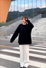 安踏衛衣女秋季2025新款外套寬松圓領(lǐng)上衣運動(dòng)裝長(cháng)袖學(xué)生跑步健身服 基礎黑 L 曬單實(shí)拍圖