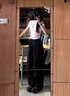 蕉下森林白色工裝褲女夏2025新款美式復古寬松bf慵懶風(fēng)小個(gè)子降落傘闊腿褲 軍綠色【款】 常規 M 曬單實(shí)拍圖