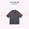 蔻馳（COACH）新款奧萊男士老花戶(hù)外短袖襯衫 淺藍色 XL 曬單實(shí)拍圖