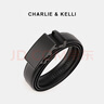 CHARLIE&KELLI CK品牌輕奢皮帶男情人節商務(wù)休閑真皮褲腰帶送男友老公生日禮物 黑色【配精美禮盒+賀卡】 125cm 【備注順豐】 曬單實(shí)拍圖