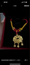 中國黃金（CHINA GOLD）黃金小金鎖福字項鏈女足金長(cháng)命鎖嬰兒寶寶平安鎖鈴鐺吊墜周歲禮物 【祝福禮】長(cháng)命鎖項鏈 約1-1.1g-配紅繩 曬單實(shí)拍圖