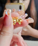 朝陽(yáng)珠寶黃金吊墜女款足金蝴蝶結在逃公主項鏈送女友老婆七夕情人節禮物 足金蝴蝶結吊墜【贈銀鏈】 金重約0.3g【多退少補】 曬單實(shí)拍圖