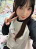 lagogo彩虹蘑菇插肩袖通勤T恤女拉谷谷2025年秋新款純棉寬松上衣 白黑 S 曬單實拍圖