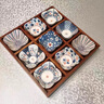 御卡爵圍爐煮茶中式茶點(diǎn)盤(pán)木質(zhì)托盤(pán)九宮格多格干果盤(pán)小吃實(shí)木格水果盤(pán) 沙比利實(shí)木青花碟【9格】 曬單實(shí)拍圖