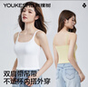 有棵樹內(nèi)衣女帶胸墊吊帶小背心2025新款夏季薄外穿打底免穿文胸內(nèi)搭上衣 白色 （自帶胸墊） 均碼 （90斤～140斤） 曬單實(shí)拍圖