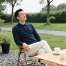 比華利保羅【舒適透氣】2025秋冬新款男士輕商務(wù)長(cháng)袖polo衫T恤255112807 深藍色 XL 曬單實(shí)拍圖