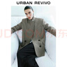 UR【HOT】2025秋季新款女裝高智感雙排扣西裝外套UWG150067 卡其綠 M 曬單實(shí)拍圖