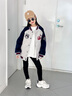 G.DUCKKIDS童裝女童外套春秋季2025新款兒童棒球服春裝時尚印花夾克上衣女孩 2506白花灰色 160 尺碼13~14歲【150-160cm】 曬單實(shí)拍圖
