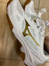 美津濃（MIZUNO）CYCLONE SPEED CN排球鞋綜合室內(nèi)外訓(xùn)練鞋男女款羽毛球鞋乒乓球鞋 白金 【顏值與實(shí)力并存】 現(xiàn)貨 38.5 =245mm 曬單實(shí)拍圖