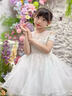 思妙星公主裙女童高端禮服花童婚禮小女孩禮服兒童主持人鋼琴演奏演出服 白色短款 130 曬單實拍圖