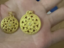 夢(mèng)金園七夕情人節禮物  時(shí)尚飾品吊墜 古法寶相花開(kāi)鏤空鑲嵌莫桑石掛墜 大板-凈金重約12.5g克重多退少補 曬單實(shí)拍圖