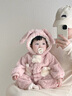 G.DUCKKIDS小黃鴨童裝嬰兒衣服秋冬加絨新生兒連體衣寶寶冬裝棉服毛毛衣外套 杏色 80cm 80碼7-11月(建議寶寶75-)cm 曬單實(shí)拍圖