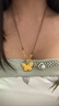 底蘊黃金蝴蝶項鏈女新款足金999小眾編繩吊墜生日七夕禮物送女友禮物 黃金蝴蝶項鏈 金重約15g 曬單實(shí)拍圖