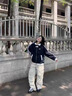 卡圖弛三條杠立領(lǐng)夾克外套男裝秋季條紋拼接oversize衛衣美式高街棒球服 藏青色 XL 【建議120-140斤】 曬單實(shí)拍圖