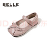 百麗（Belle）童鞋女童黑皮鞋小童學步鞋幼童寶寶鞋春秋兒童時尚單鞋軟底公主鞋 粉色(櫻紗粉) 33 曬單實拍圖