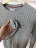 TOMMY HILFIGER【絞花肌理】25新款秋冬女純棉優(yōu)雅通勤圓領(lǐng)針織衫開衫外套 【絞花圓領(lǐng)針織衫】灰色P61 XS （推薦：100斤以下） 曬單實拍圖