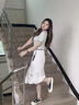 佐敘白色牛仔半身裙女2025秋新款時(shí)尚高腰顯瘦破洞字母印花毛邊包臀裙 白色 無(wú)腰帶 L （110-120斤） 曬單實(shí)拍圖