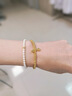 中國黃金（CHINA GOLD）黃金手鏈足金兩世歡金手鏈女蓮蓬金珠手串送媽媽七夕情人節(jié)禮物 金約1.95g+摯愛玫瑰禮盒 曬單實(shí)拍圖