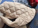 森馬（Semir）羽絨服女中長款輕薄肌理寬松2025新款撞色燈芯絨翻領(lǐng)冬裝復古 貝殼卡（白鴨絨）50230 L 曬單實拍圖