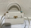 CHARLES&KEITH鱷魚(yú)紋凱莉包手提斜挎婚包包女包生日禮物CK2-50270880-1 Black黑色 S 曬單實(shí)拍圖