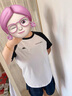 卡帕（Kappa）背靠背2025夏季新款運動(dòng)短袖T恤女士涼感撞色休閑透氣跑步上衣 撞色插肩袖丨涼感舒適-黑色990 M 曬單實(shí)拍圖