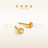 老鋪黃金古法手工足金耳飾 · 玫瑰花鉆飾養(yǎng)耳針（線上?？睿?一對重約1.1g（含膠墊） 曬單實拍圖