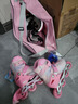 迪士尼（Disney）輪滑鞋兒童3-6-12歲溜冰鞋女童男旱冰鞋滑冰鞋直排滑輪鞋閃光艾莎 艾莎粉單鞋+初學(xué)大禮包 M （平時(shí)鞋碼27-31碼） 曬單實(shí)拍圖
