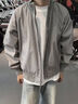 卡圖弛cleanfit立領(lǐng)工裝夾克男秋季美式痞帥短款棒球服情侶寬松衣服外套 灰色 XL 曬單實拍圖