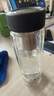 萬象（WANXIANG）雙層玻璃杯 商務(wù)辦公隔熱杯帶濾網(wǎng)喝水杯便攜透明泡茶杯 V21RL皮紋黑480ml（大容量） 曬單實(shí)拍圖