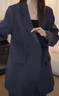羅蒙韓系時(shí)尚純色西裝套裝女2025春秋新款復古雙排扣西裝闊腿褲兩件套 灰色 M （105-120斤） 曬單實(shí)拍圖