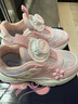 迪士尼女童跑步鞋春秋旋紐扣甜美可愛公主休閑運動鞋DST1139粉色28碼 曬單實拍圖