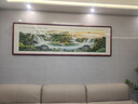 悠弦國(guó)畫(huà)山水畫(huà)辦公室掛畫(huà)沙發(fā)背景墻客廳裝飾畫(huà)水墨字畫(huà)靠山圖風(fēng)景畫(huà) 流水生財(cái) 畫(huà)框203*63厘米 曬單實(shí)拍圖