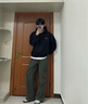 真維斯衛衣男秋季新款寬松顯瘦連帽上衣服學(xué)生簡(jiǎn)約花灰色重磅易打理外套 白花灰(自由筆尖胸標) XL /180(體重140-160斤左右) 曬單實(shí)拍圖