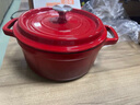 雙立人琺瑯鍋鑄鐵搪瓷鍋家用燉鍋燉盅砂鍋湯鍋不粘鍋煮鍋燃氣電磁爐通用 紅色 琺瑯鍋 26cm 曬單實(shí)拍圖