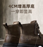 駱駝（CAMEL）牛皮增高厚底抓地復(fù)古免系拉鏈高幫馬丁靴男 G15W342009 黑色 42 曬單實拍圖