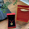 中國黃金（CHINA GOLD）足金吊墜男女款花絲鏤空平安扣項鏈紅繩掛墜教師節生日禮物送女友 【今/次日達】平安扣項鏈【紅繩】約1g 曬單實(shí)拍圖
